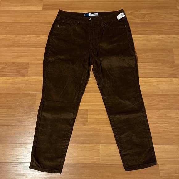 Old Navy High-Waisted OG Straight Corduroy Ankle Pants, Brown, Size 12 - Picture 3 of 6